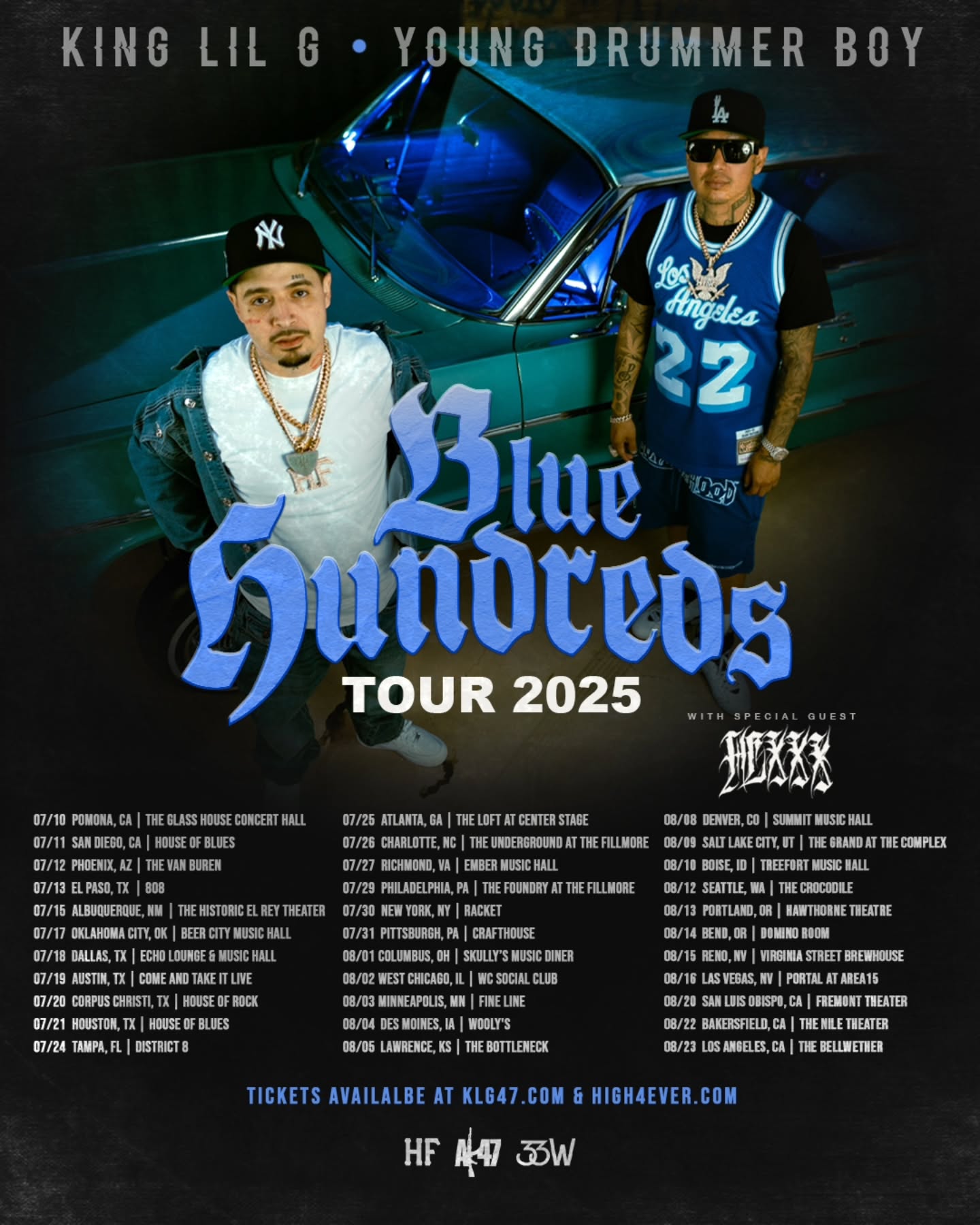 Young Drummer Boy Blue Hundreds Tour Poster 2025